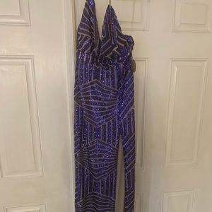 Beautiful purple sequin sexy gown. showstopper & standout unique gown brand new.
